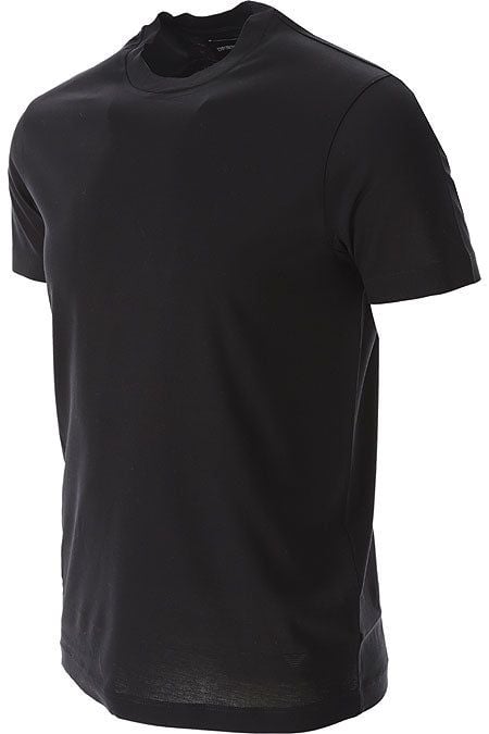 EMPORIO ARMANI  T-Shirt Uomo Emporio Armani In Lyocell E Cotone Nero