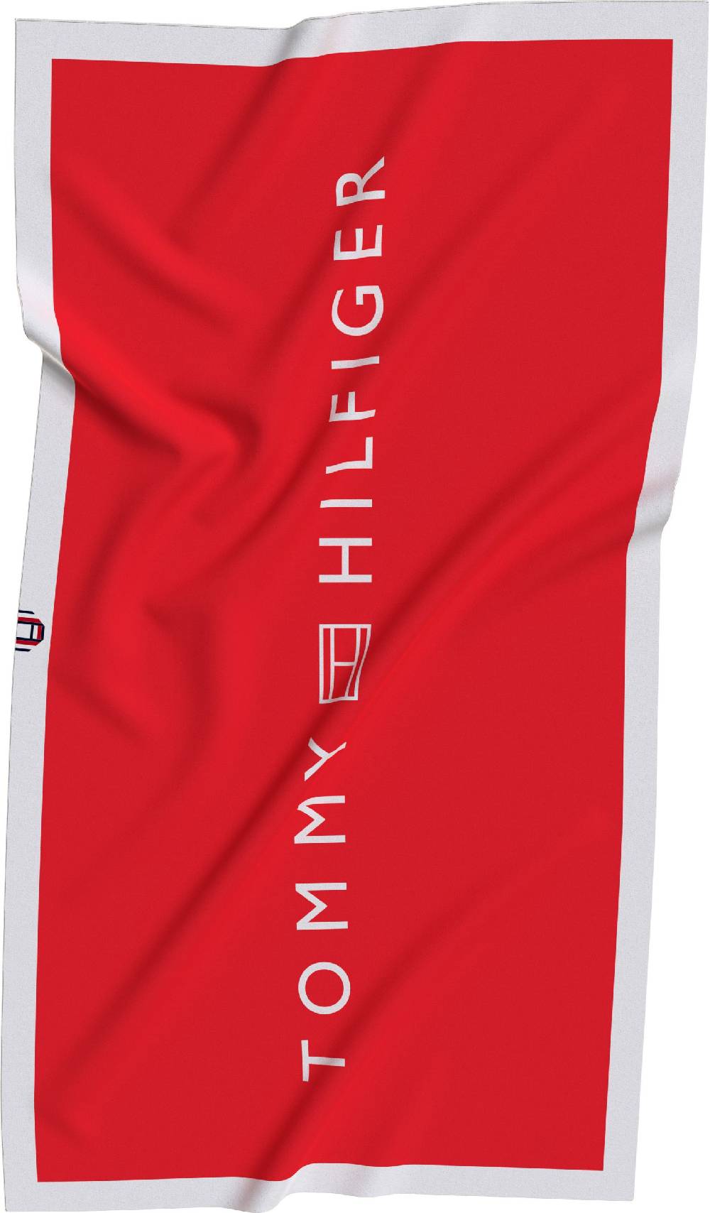 TOMMY HILFIGER  Telo Mare Rosso In Cotone Tommy Hilfiger