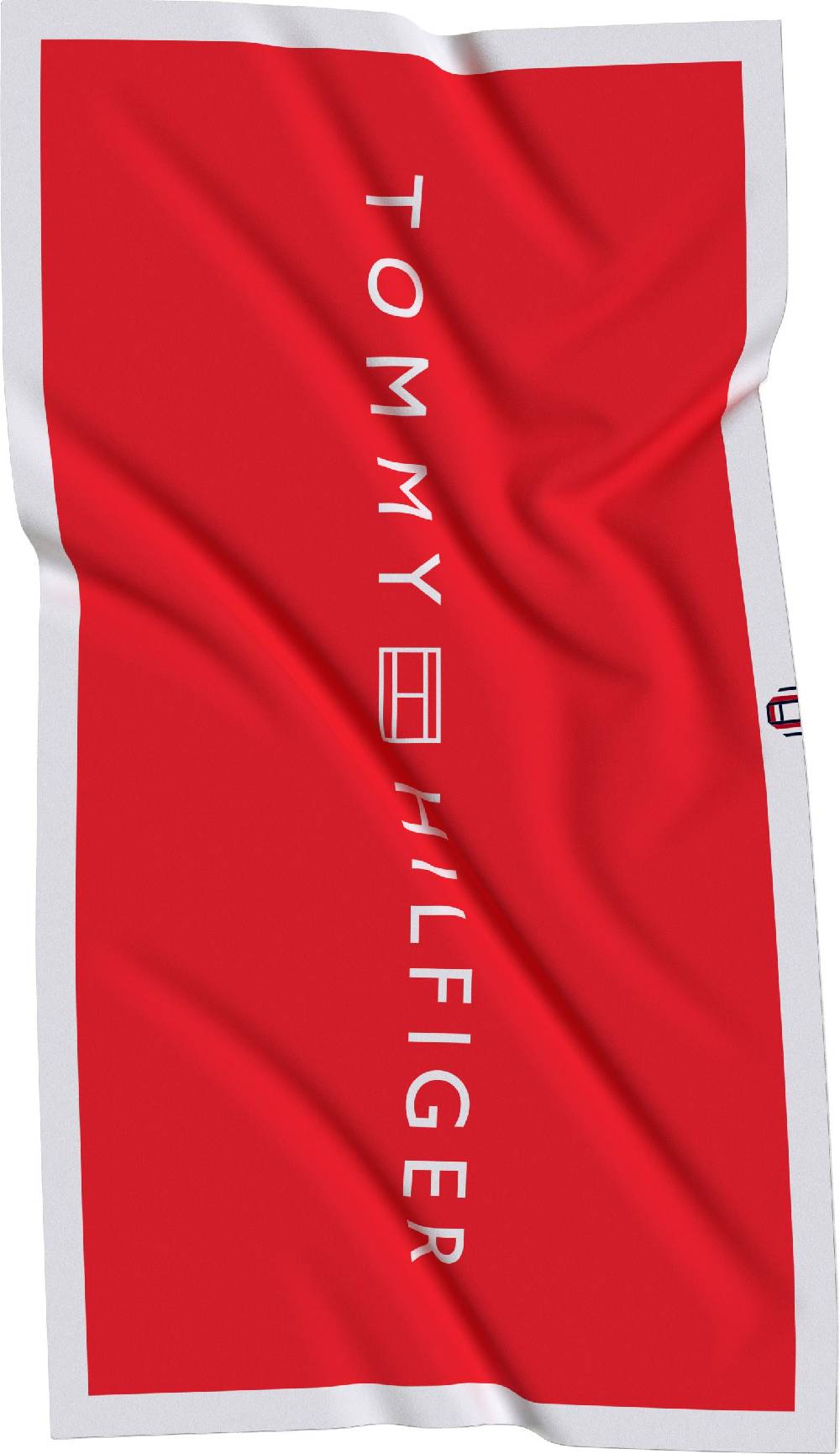 TOMMY HILFIGER  Telo Mare Rosso in Cotone Tommy Hilfiger