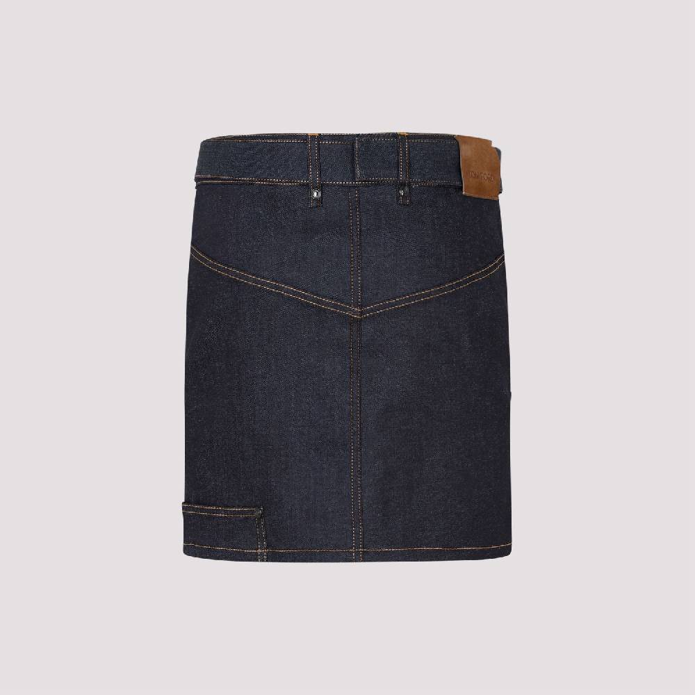 TOM FORD  Gonna Denim Blu In Cotone Misto Tom Ford