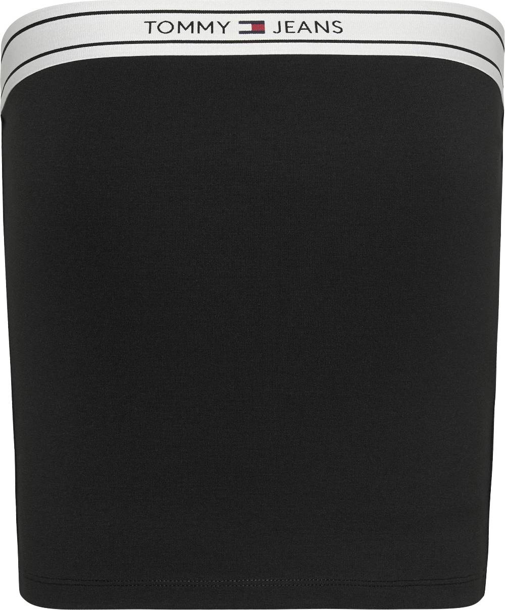 TOMMY JEANS  Top Bandeau Nero Logo Tommy Jeans