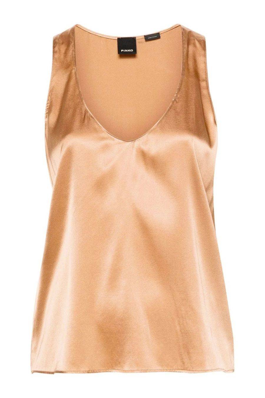 PINKO  Top Donna PINKO in Misto Seta Marrone - 103028A1RIL44