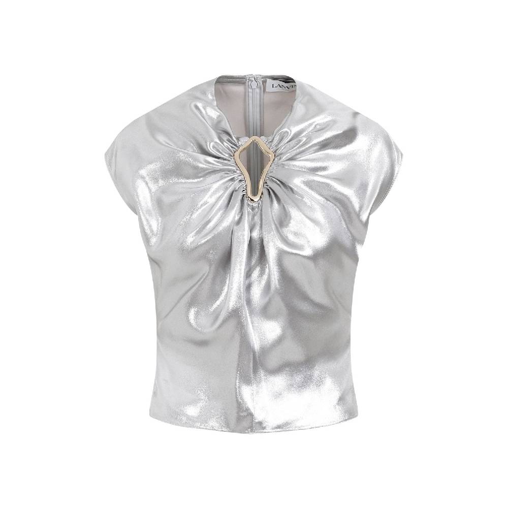 LANVIN  Top Drappeggiato Argento Metallizzato Lanvin - Viscosa