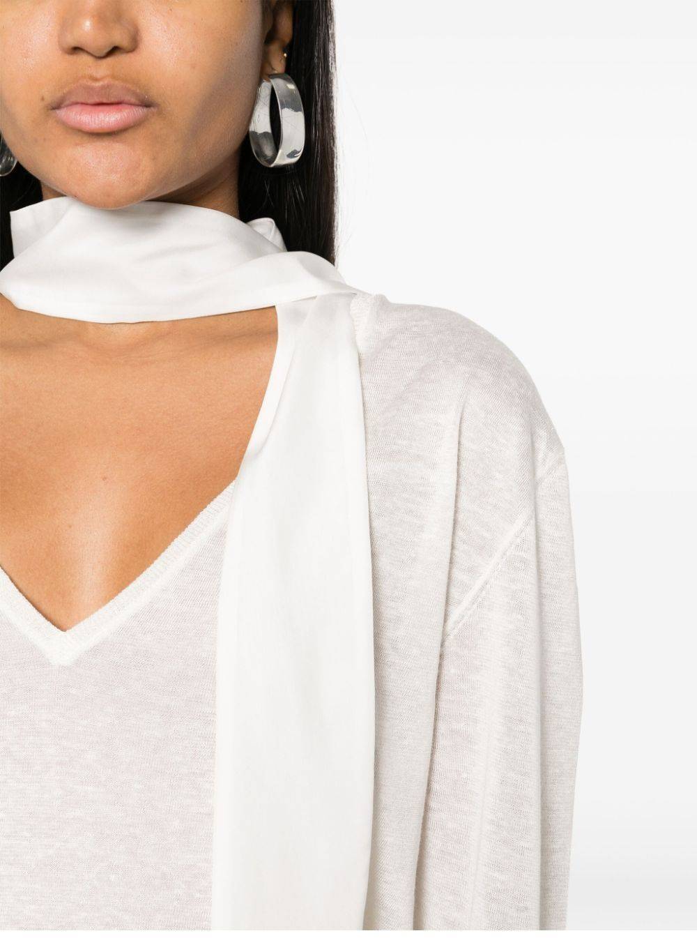 FABIANA FILIPPI  Top In Maglia Bianco Fabiana Filippi 60% Lino 40% Seta