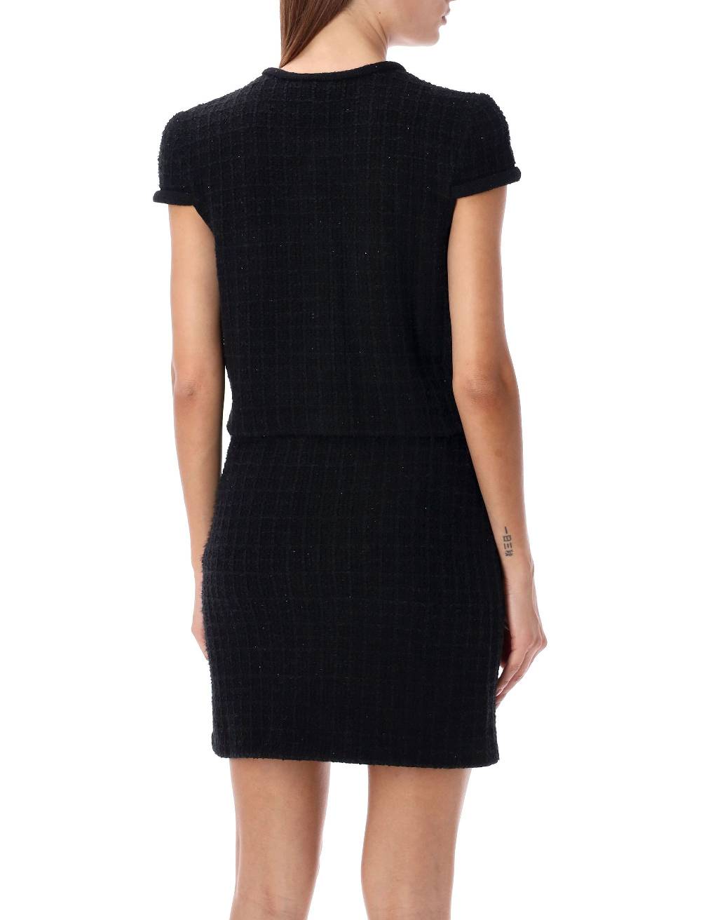 SELF PORTRAIT  Top Maglia Nero Con Pulsanti Gioiello E Paillettes Self-Portrait