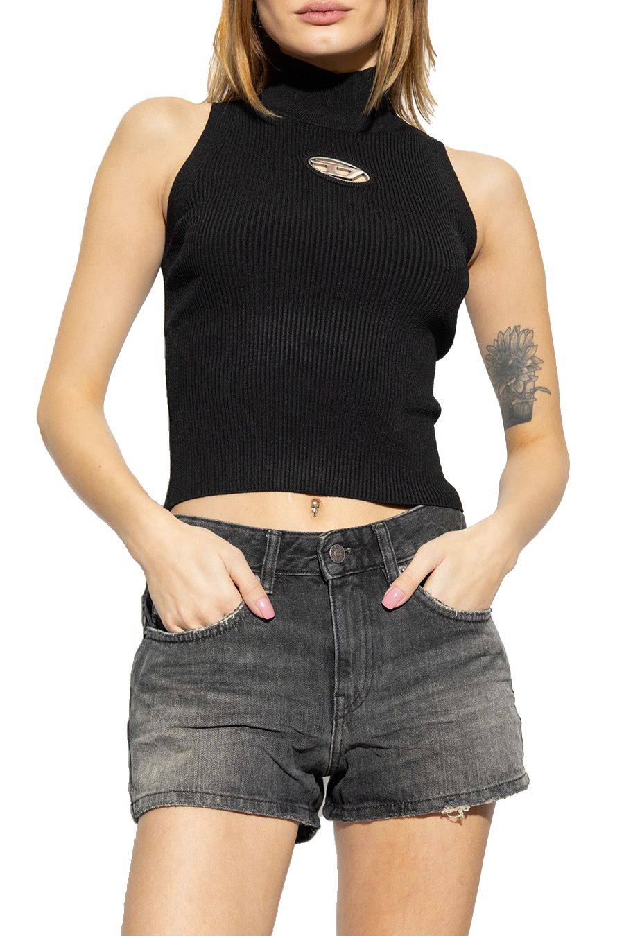 DIESEL  Top Nero In Cotone Diesel Da Donna - A13020 0DLAX9XX
