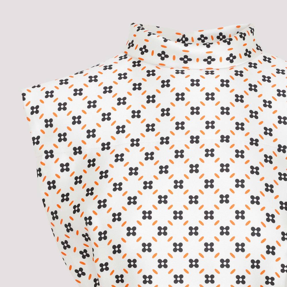 LANVIN  Top Senza Maniche Con Collo Alto Floreale LANVIN