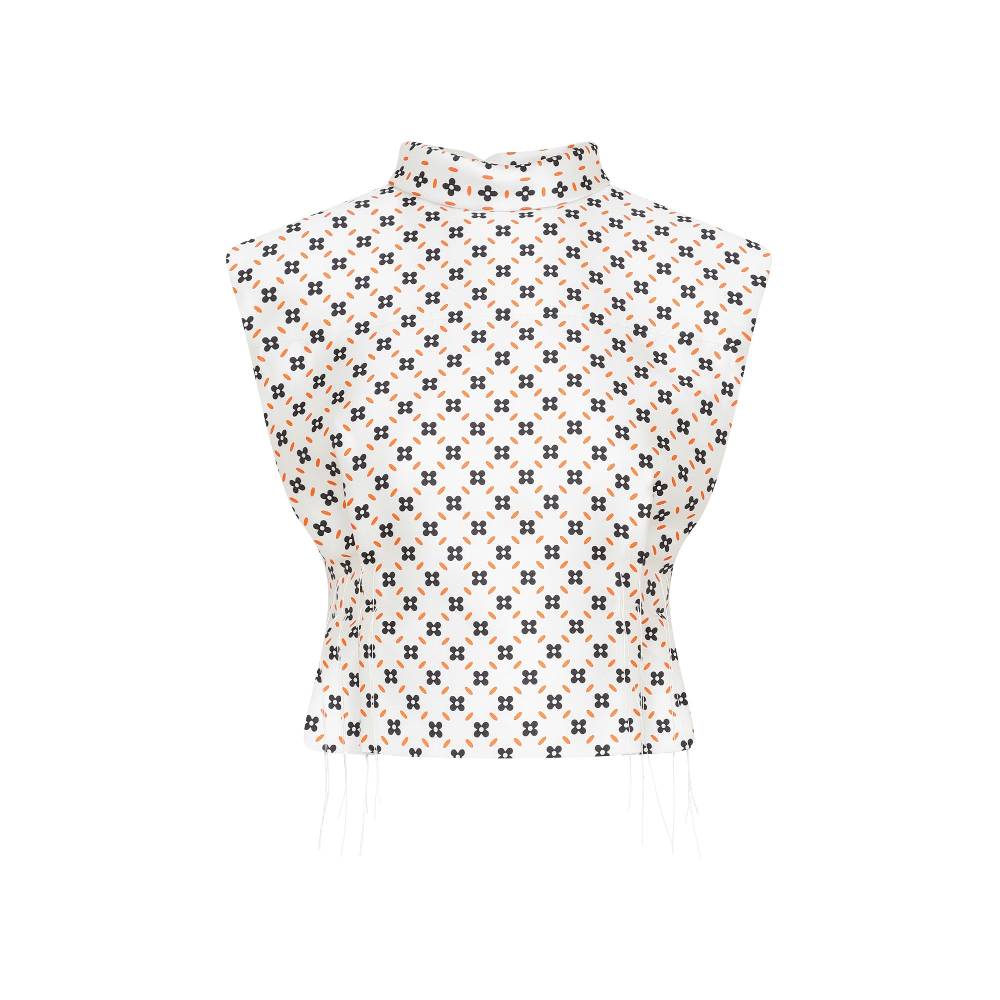 LANVIN  Top Senza Maniche con Collo Alto Floreale LANVIN