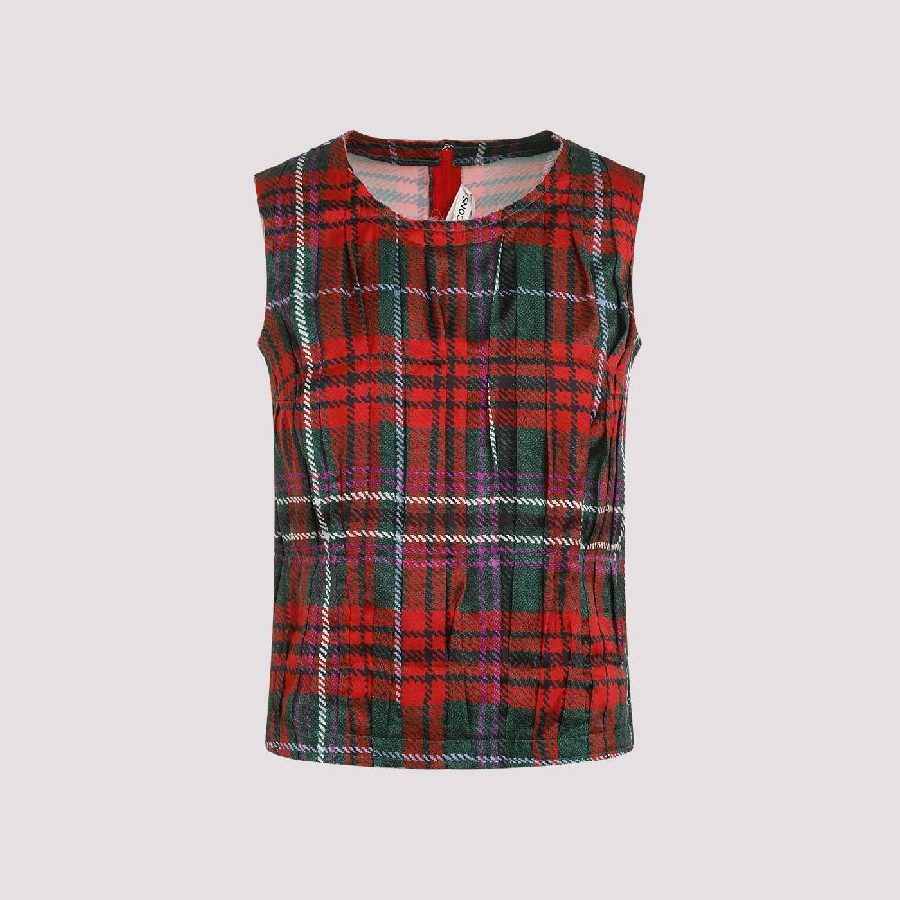 COMME DES GARÇONS  Top Senza Maniche Pieghe Tartan Comme Des Garçons