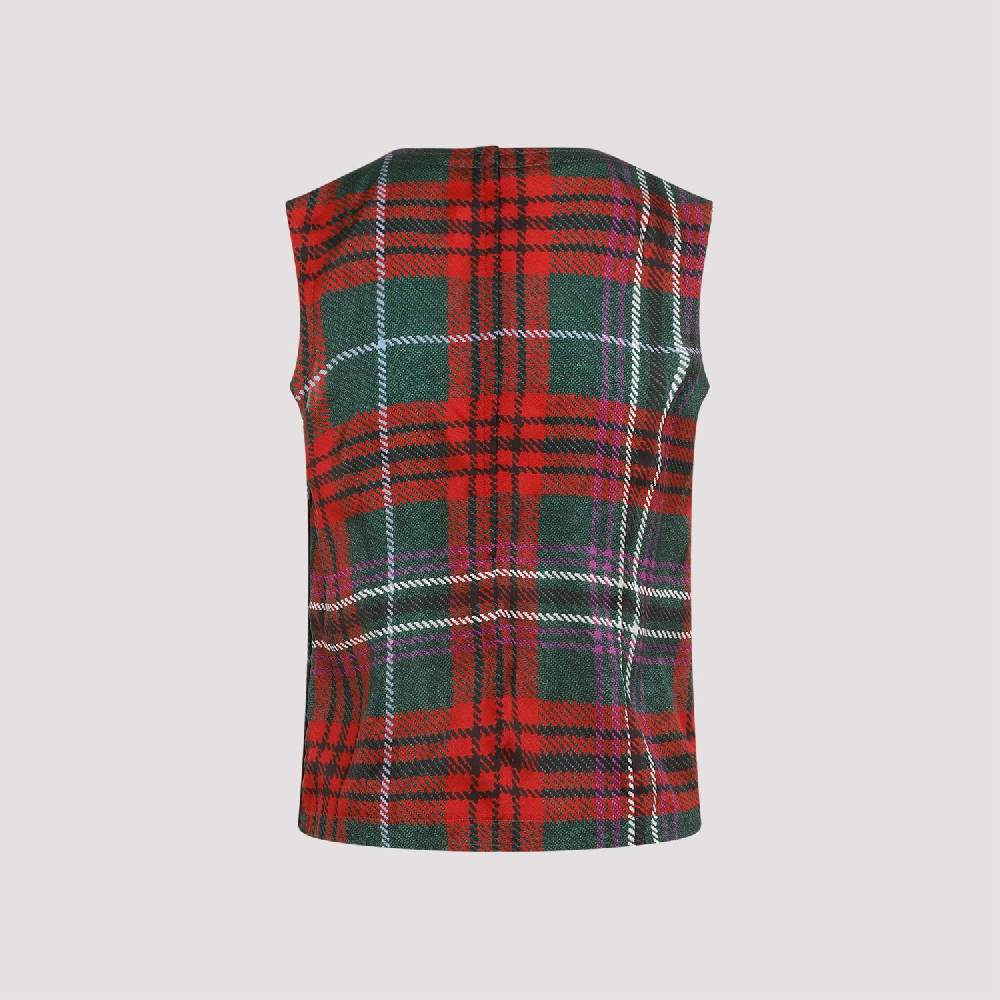 COMME DES GARÇONS  Top Senza Maniche Pieghe Tartan Comme Des Garçons
