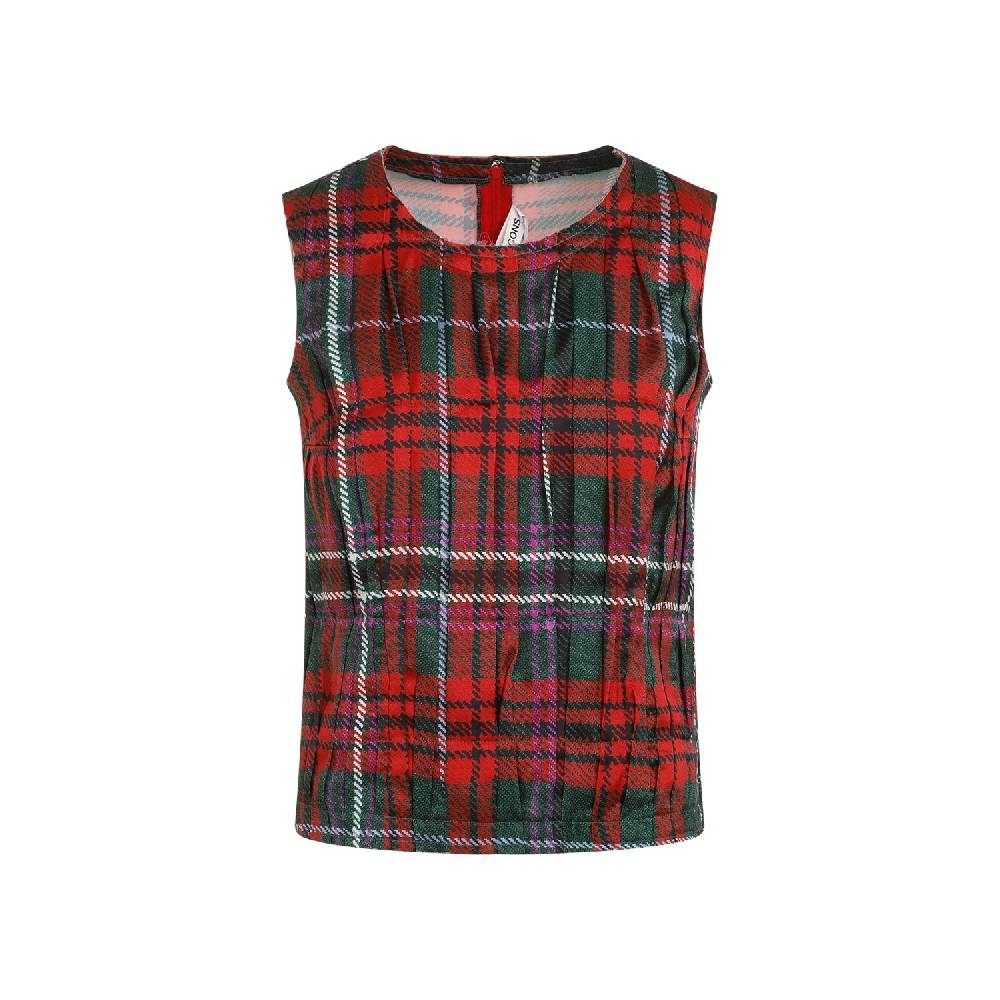 COMME DES GARÇONS  Top Senza Maniche Pieghe Tartan Comme Des Garçons