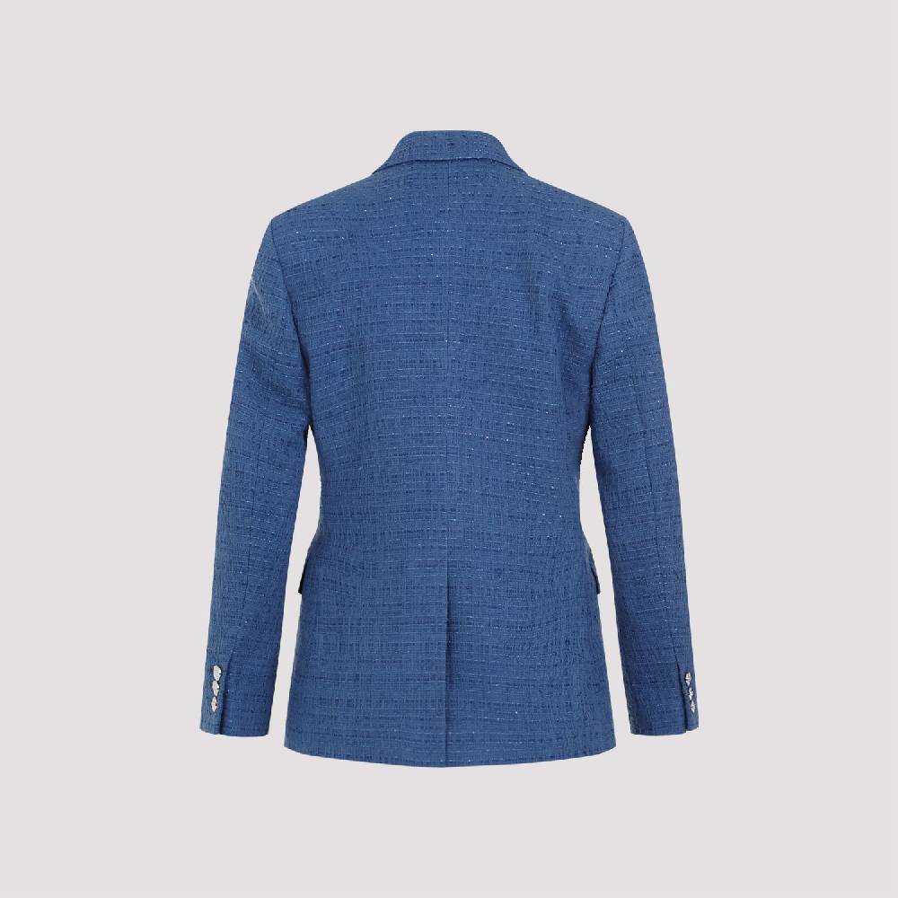 VERSACE  Blazer Tweed Cotone Blu Versace Da Donna