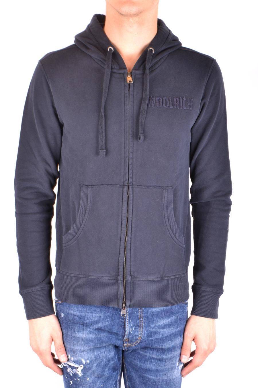 WOOLRICH  Felpa Blu in Cotone Woolrich da Uomo