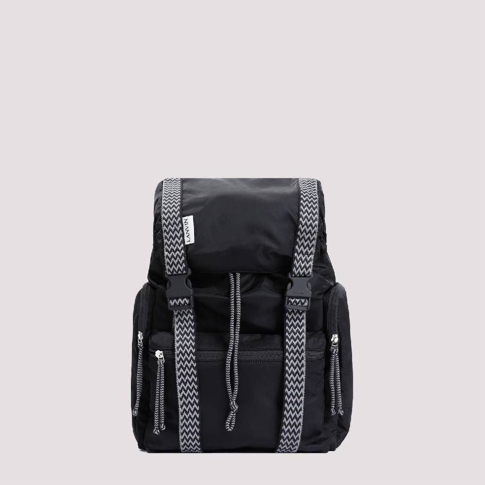 LANVIN  Zaino LANVIN Curb In Nylon Nero Con Spallacci Regolabili