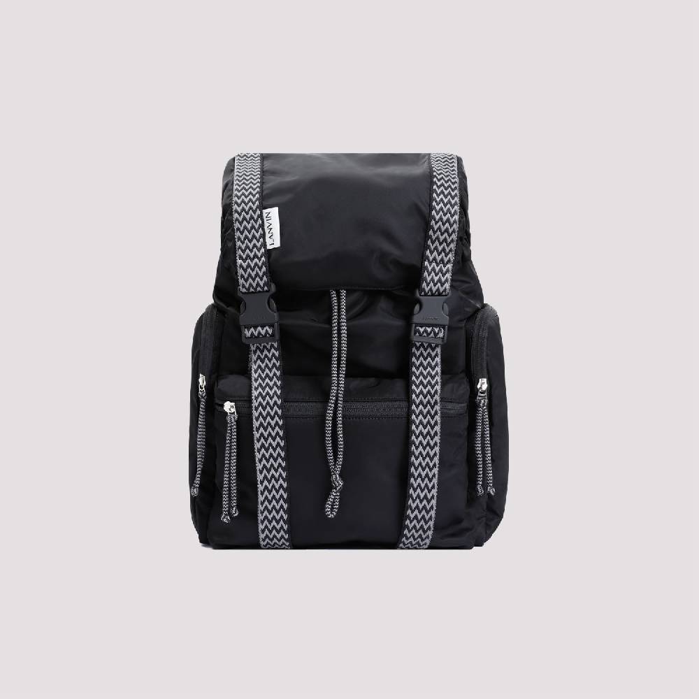 LANVIN  Zaino LANVIN Curb In Nylon Nero Con Spallacci Regolabili