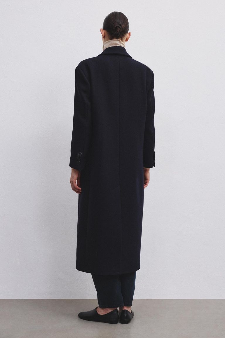 Pomandere Cappotto Doppiopetto In Panno Doppio Di Lana