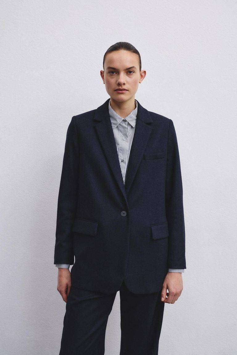 Pomandere Giacca Sartoriale In Flanella In Misto Lana