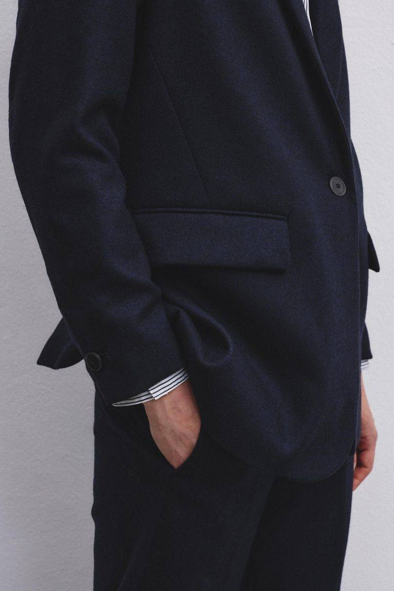 Pomandere Giacca Sartoriale In Flanella In Misto Lana