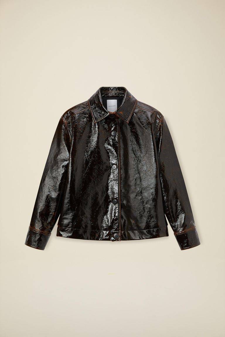 Pomandere Giubbino In Tessuto Spalmato Effetto Cracklè