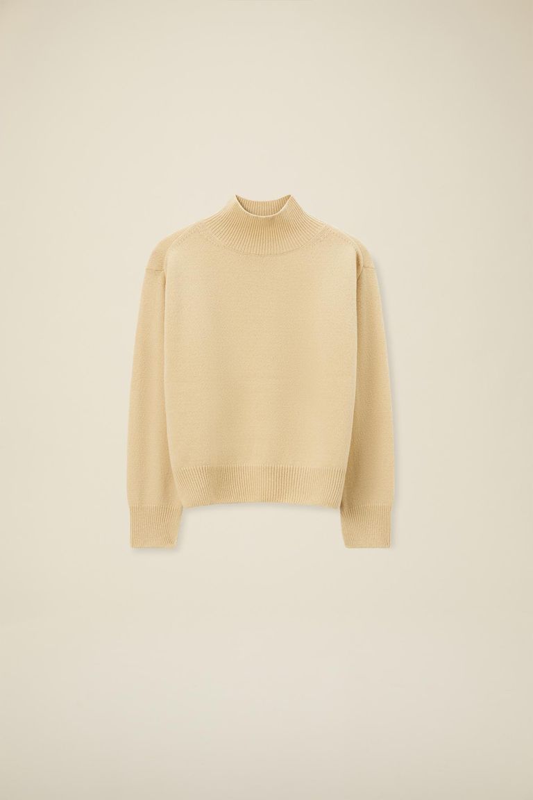 Pomandere Maglia Collo Alto In Lana Merinos Infeltrita