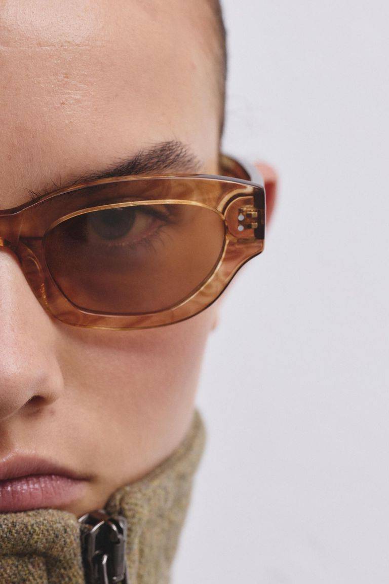 Pomandere Occhiale Da Sole "Bitter" In Acetato Color Ruggine