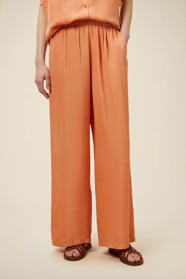 Pomandere Pantalone Ampio Con Elastico In Vita, Tinto Naturalmente