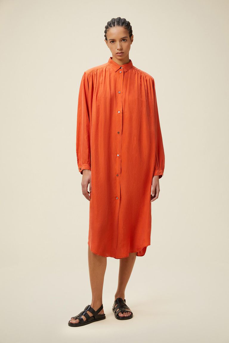 Pomandere Abito Chemisier Con Maniche Lunghe