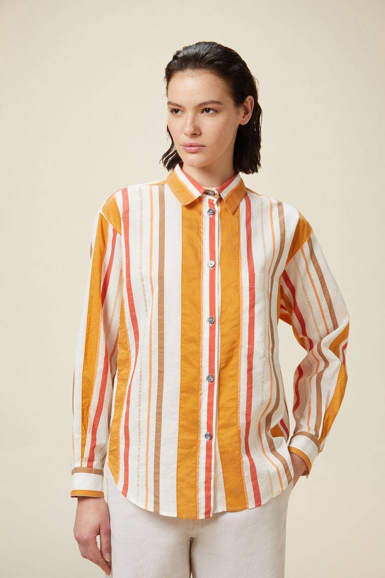 Pomandere Camicia A Righe Con Taschino