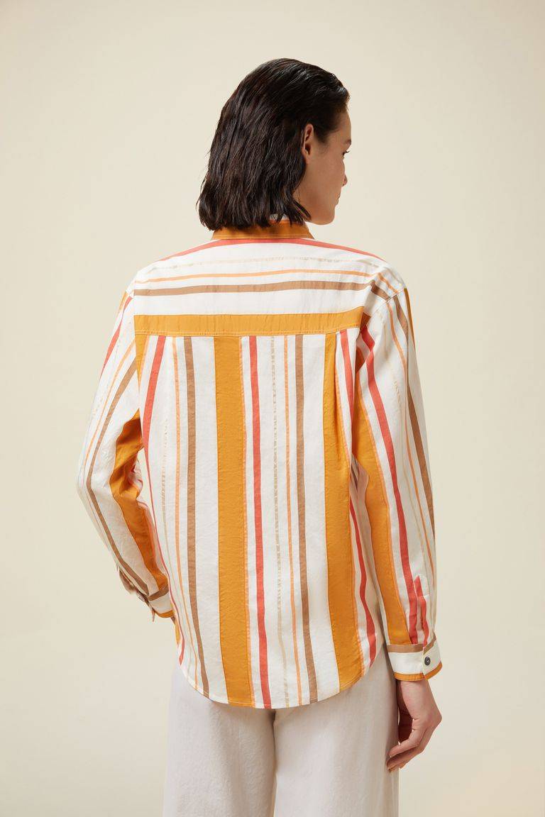 Pomandere Camicia A Righe Con Taschino