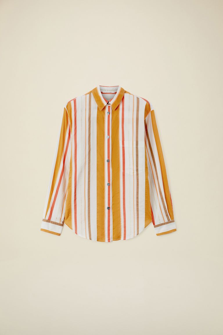 Pomandere Camicia A Righe Con Taschino