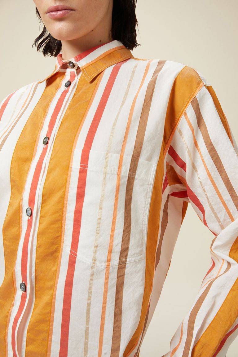 Pomandere Camicia A Righe Con Taschino