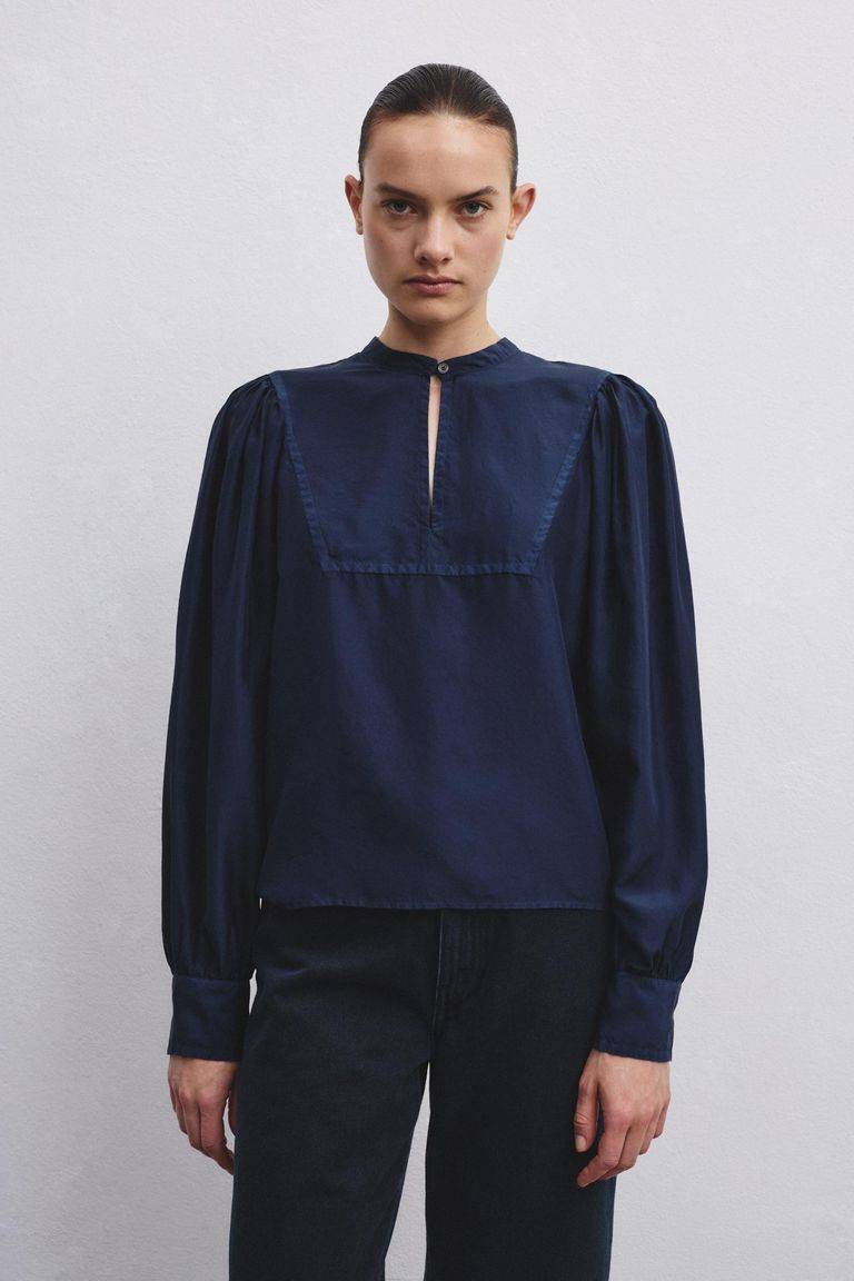 Pomandere Camicia Con Plastron In Habutai