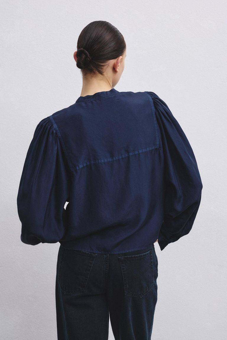 Pomandere Camicia Con Plastron In Habutai