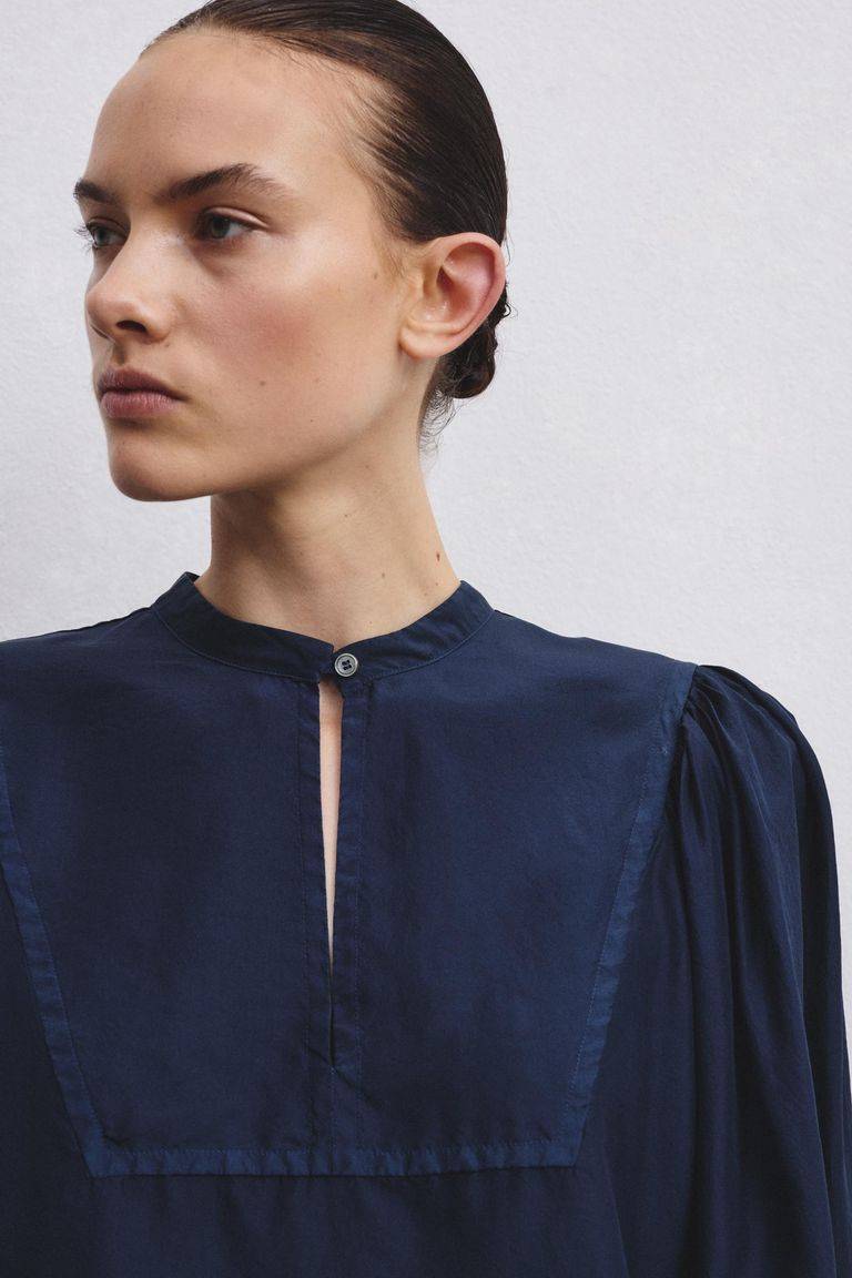 Pomandere Camicia Con Plastron In Habutai