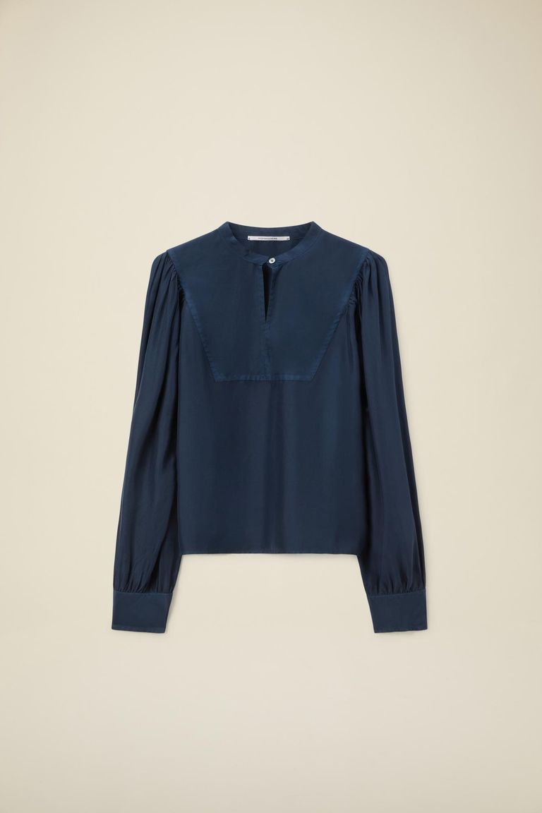 Pomandere Camicia Con Plastron In Habutai