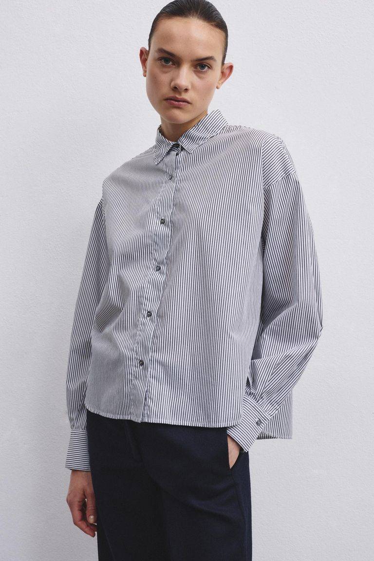 Pomandere Camicia In Popeline Rigato