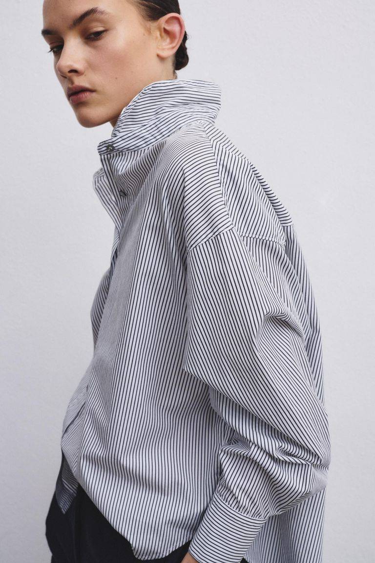 Pomandere Camicia In Popeline Rigato