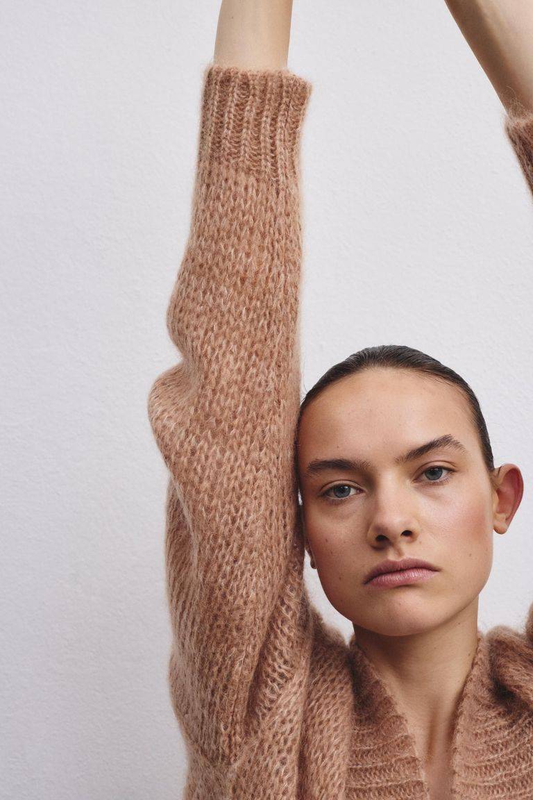 Pomandere Cardigan Doppio Petto In Mohair E Lana