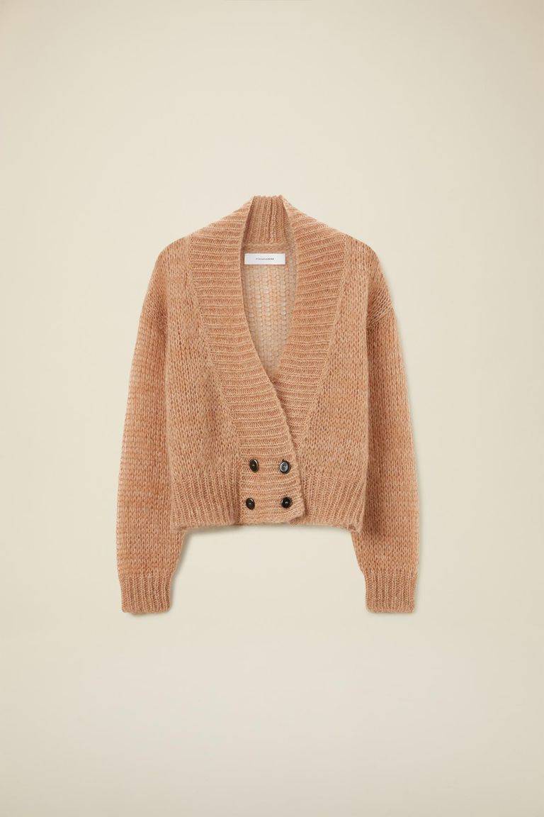 Pomandere Cardigan Doppio Petto In Mohair E Lana
