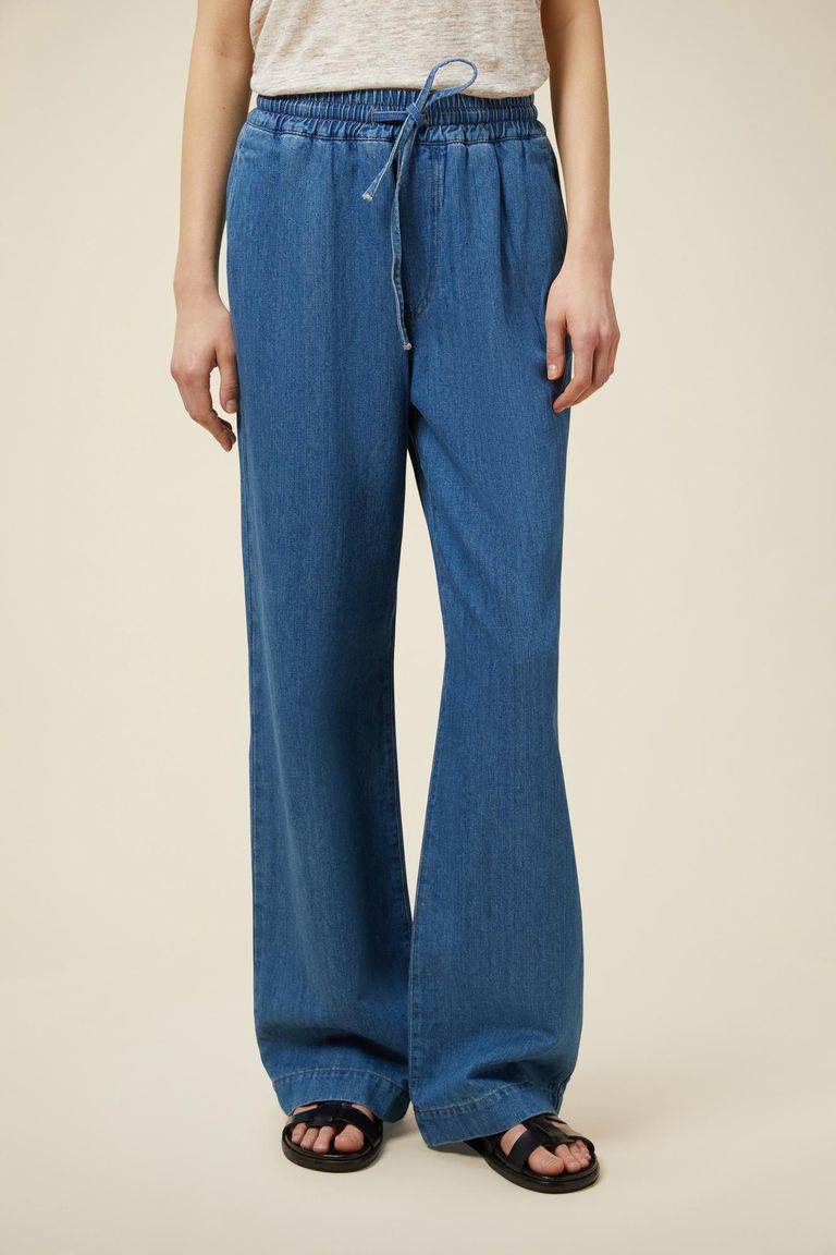 Pomandere Denim Con Elastico In Vita