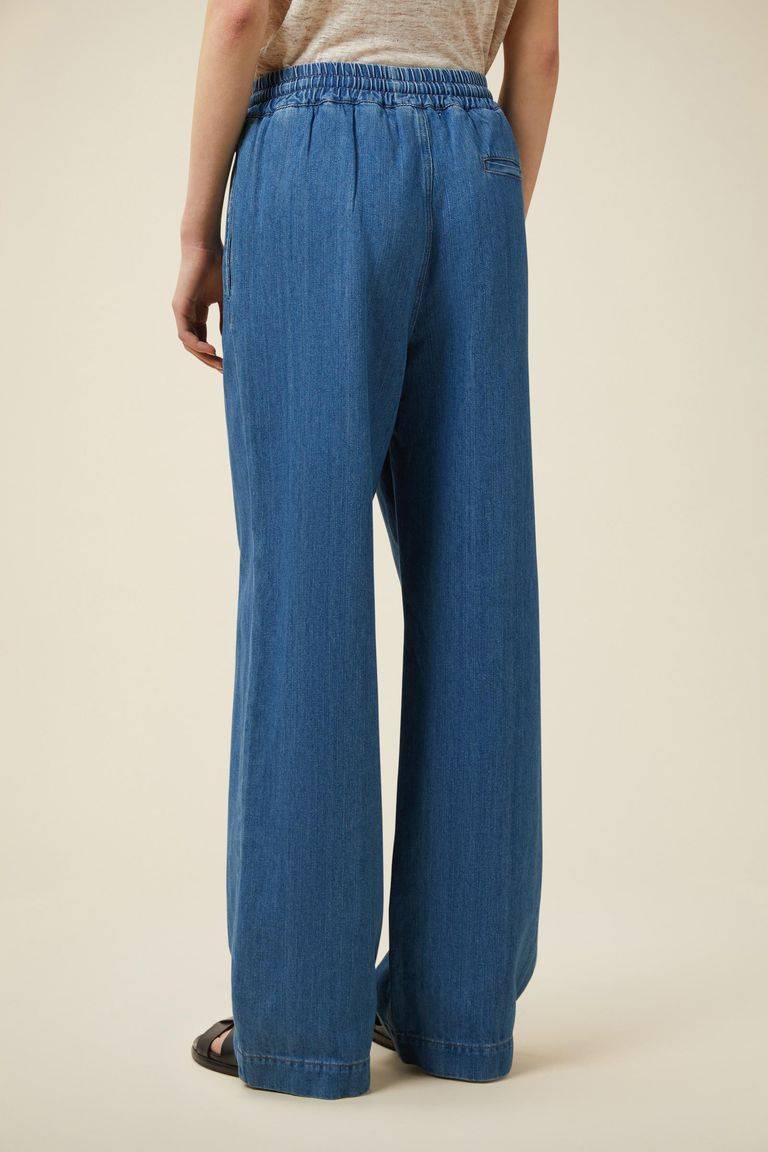 Pomandere Denim Con Elastico In Vita