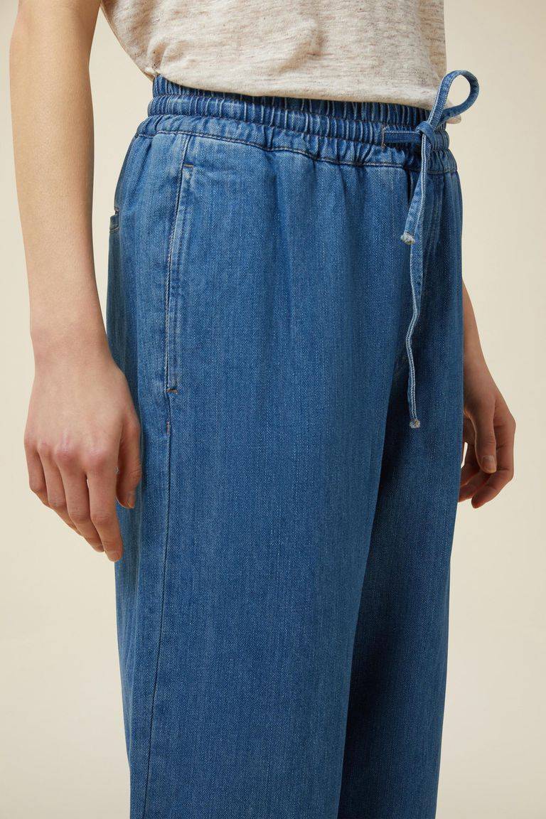 Pomandere Denim Con Elastico In Vita