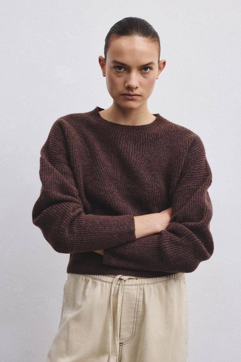 Pomandere Girocollo In Lana Merinos Costa Inglese