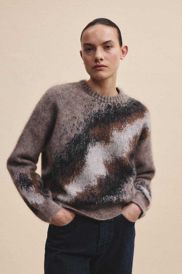 Pomandere Girocollo Jacquard In Mohair