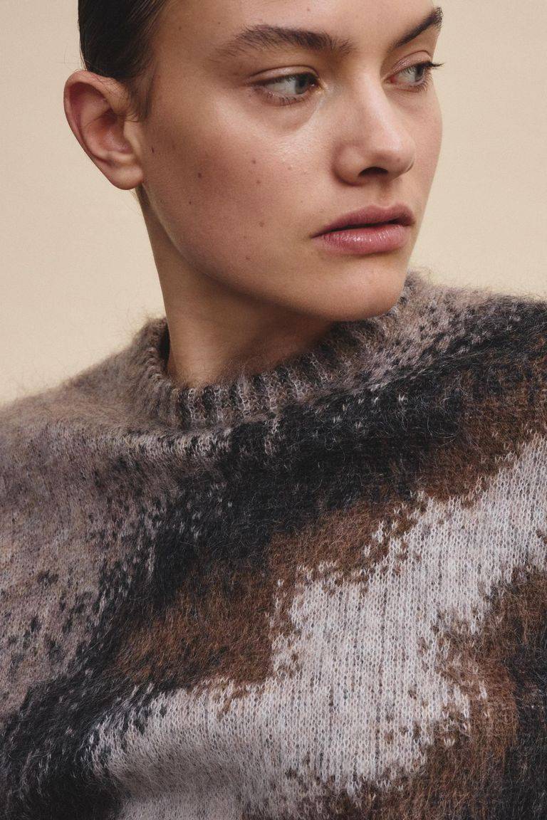 Pomandere Girocollo Jacquard In Mohair