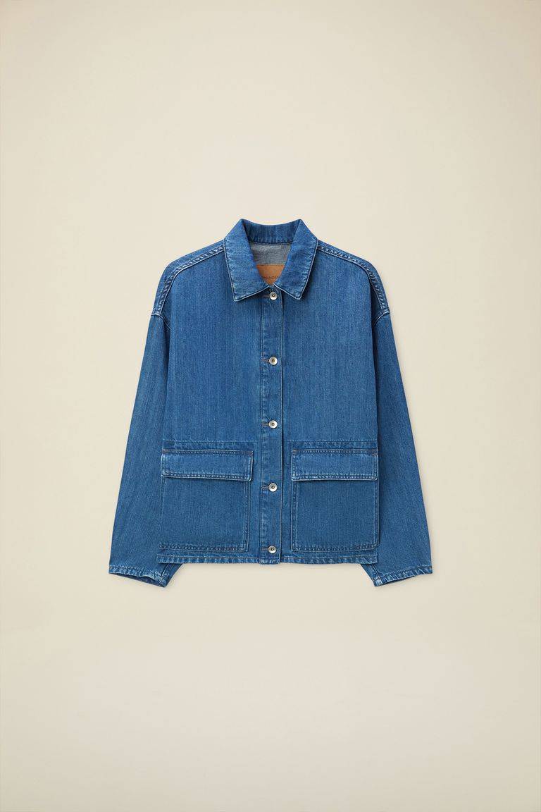 Pomandere Giubbino Denim Con Tasche Applicate