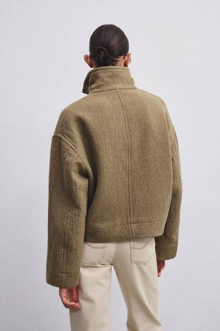 Pomandere Giubbino Zippato In Panno Misto Di Lana