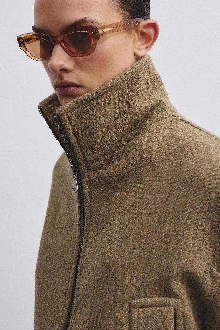 Pomandere Giubbino Zippato In Panno Misto Di Lana