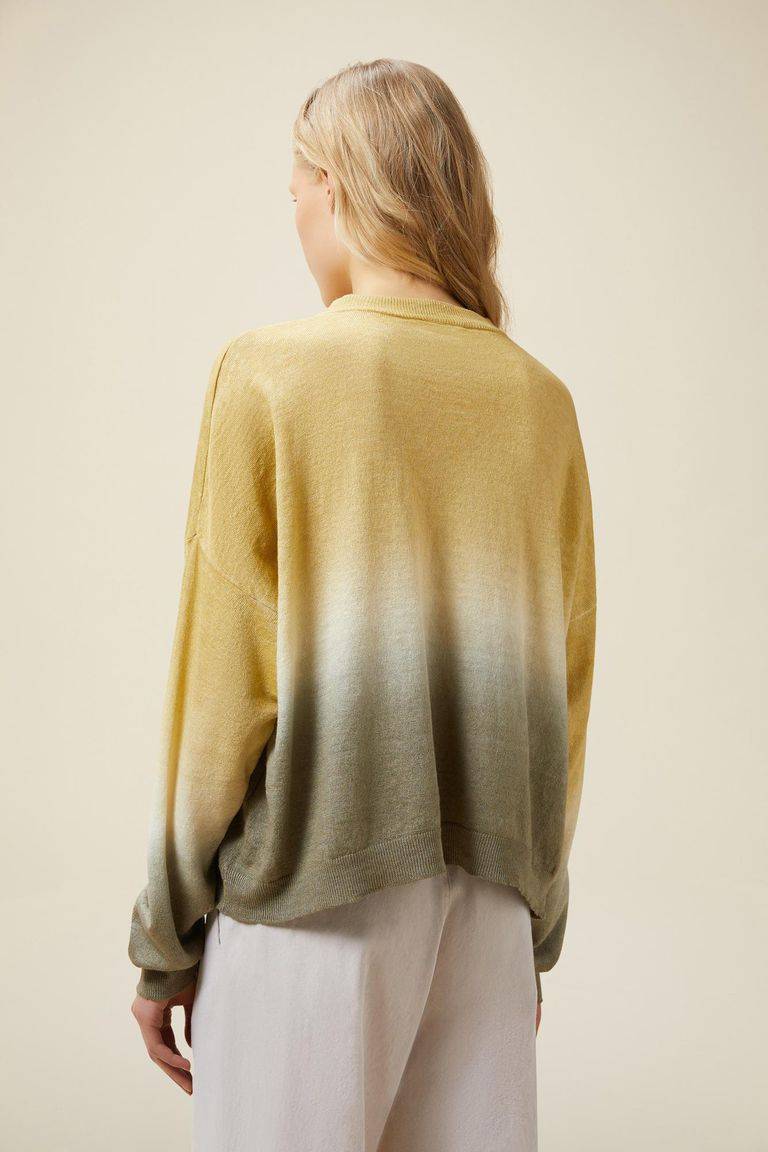 Pomandere Maglione Girocollo Con Tintura Degradè