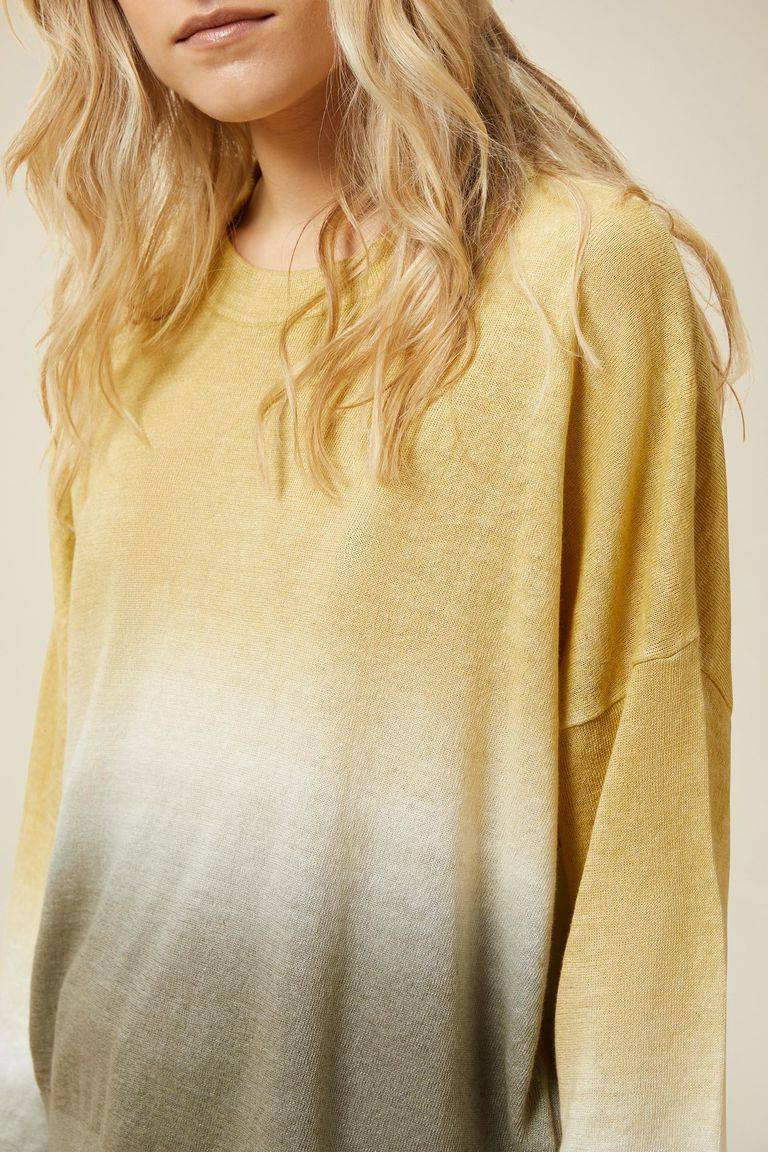 Pomandere Maglione Girocollo Con Tintura Degradè